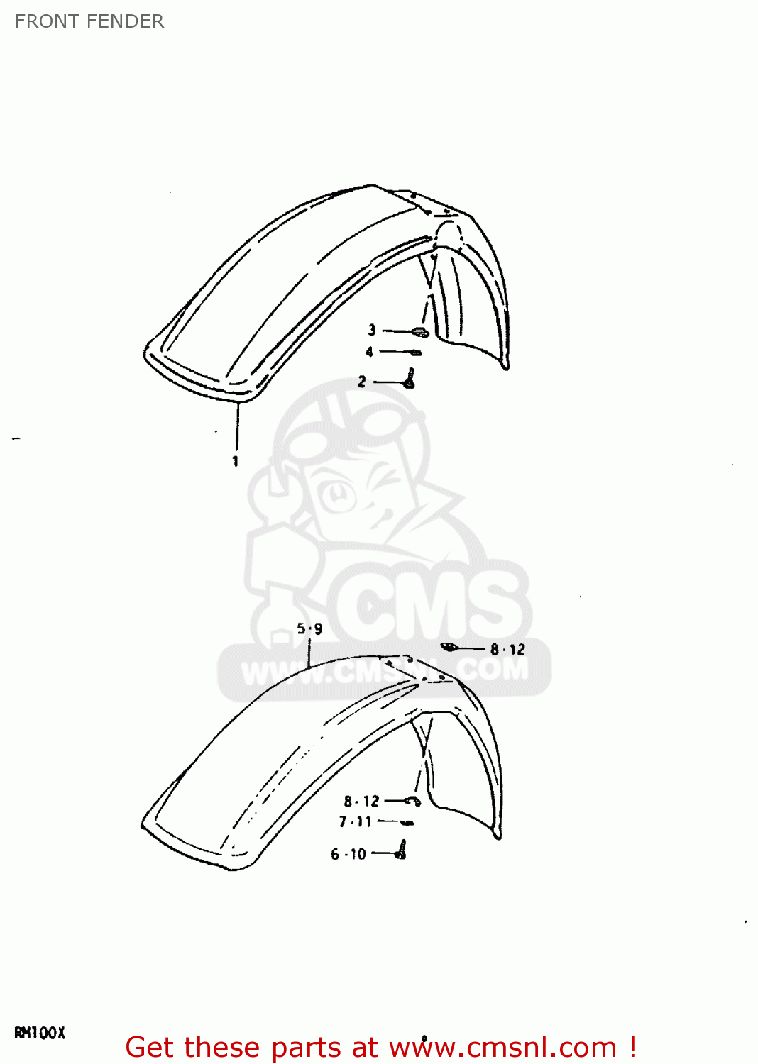 FRONT FENDER RM100 1981 (X)