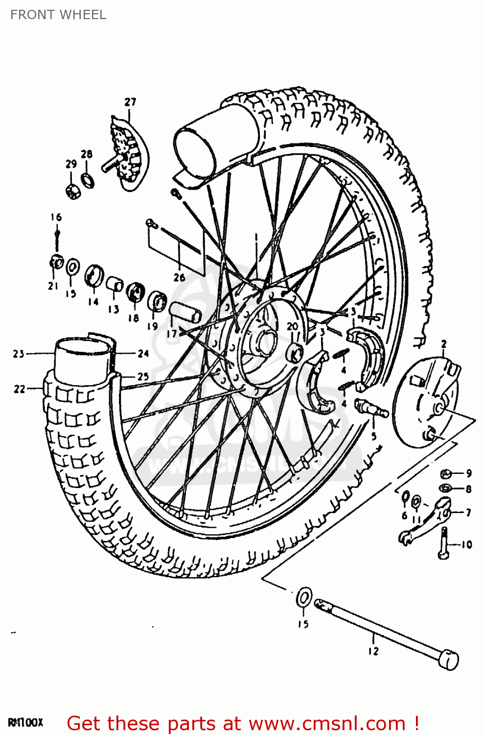 FRONT WHEEL RM100 1981 (X)