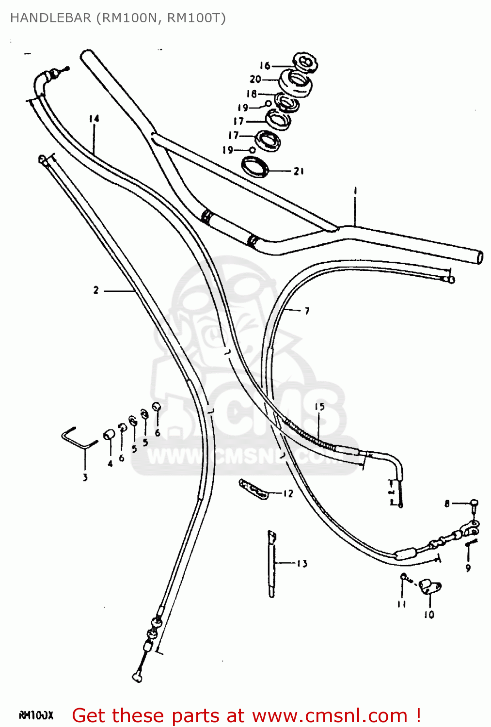 HANDLEBAR (RM100N, RM100T) RM100 1981 (X)