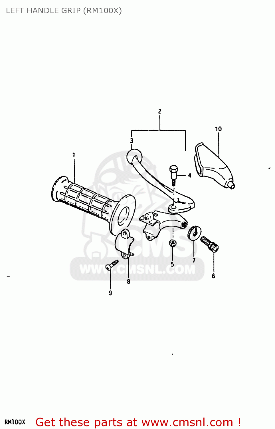LEFT HANDLE GRIP (RM100X) RM100 1981 (X)