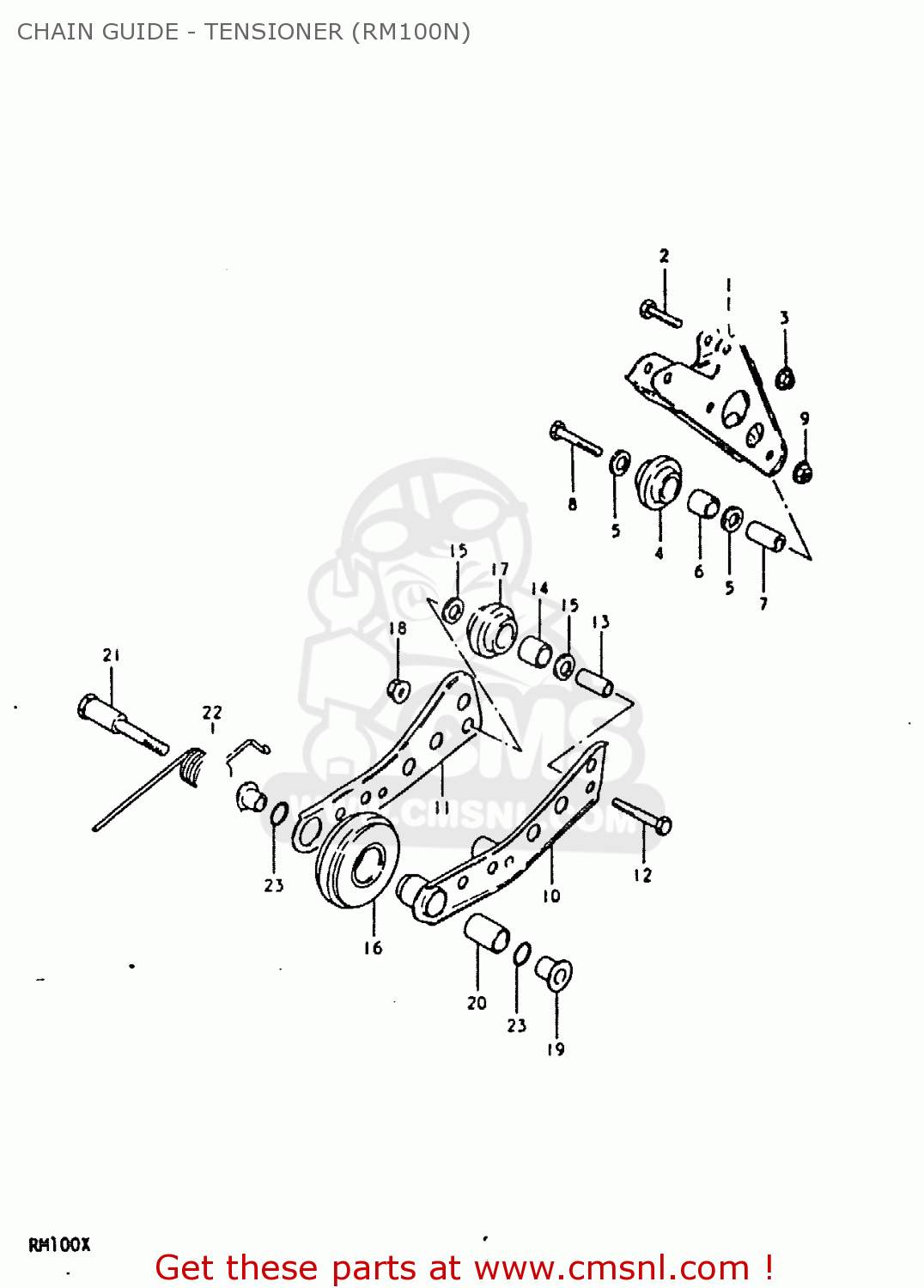 CHAIN GUIDE - TENSIONER (RM100N) RM100 1981 (X)