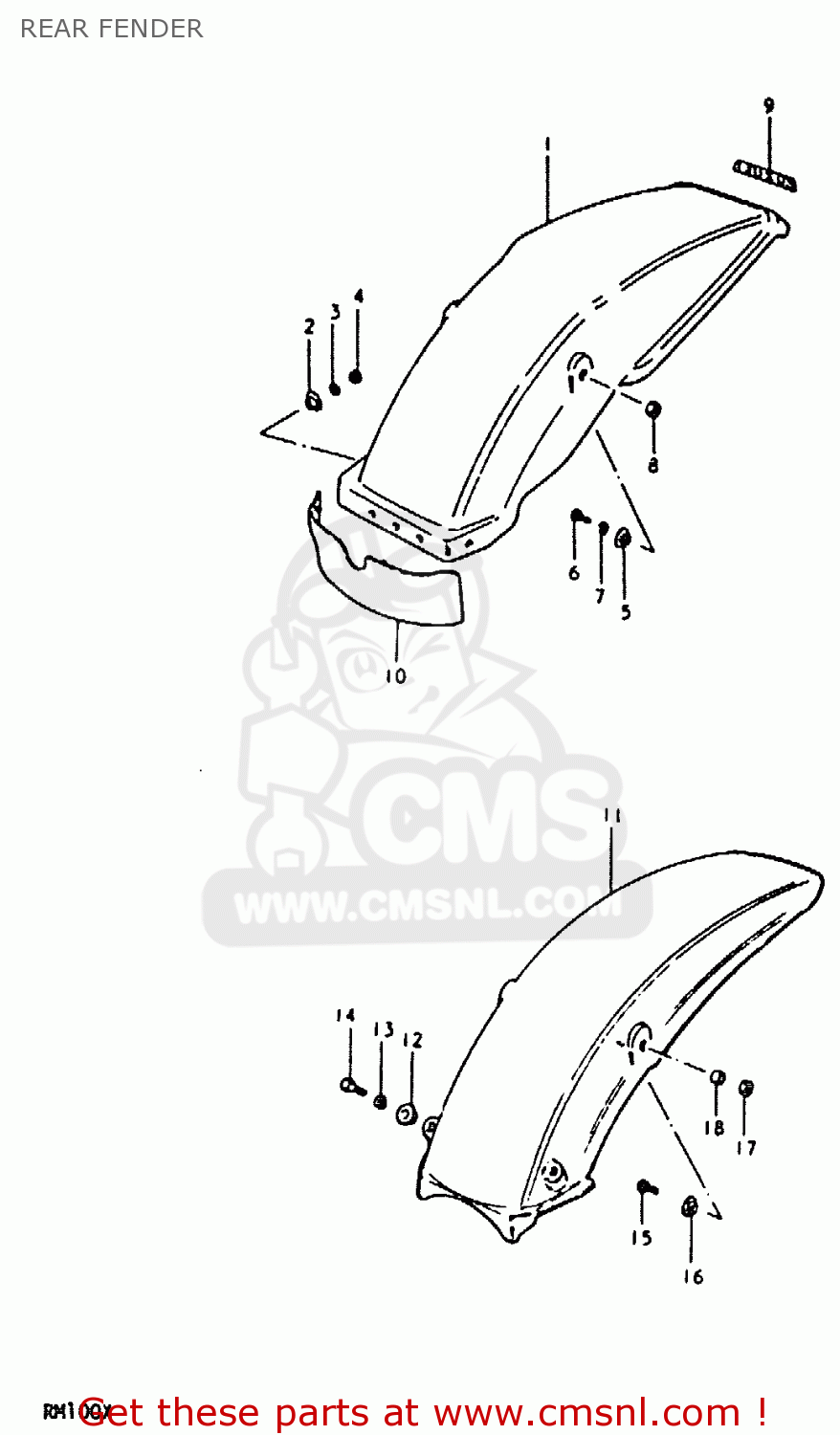 REAR FENDER RM100 1981 (X)