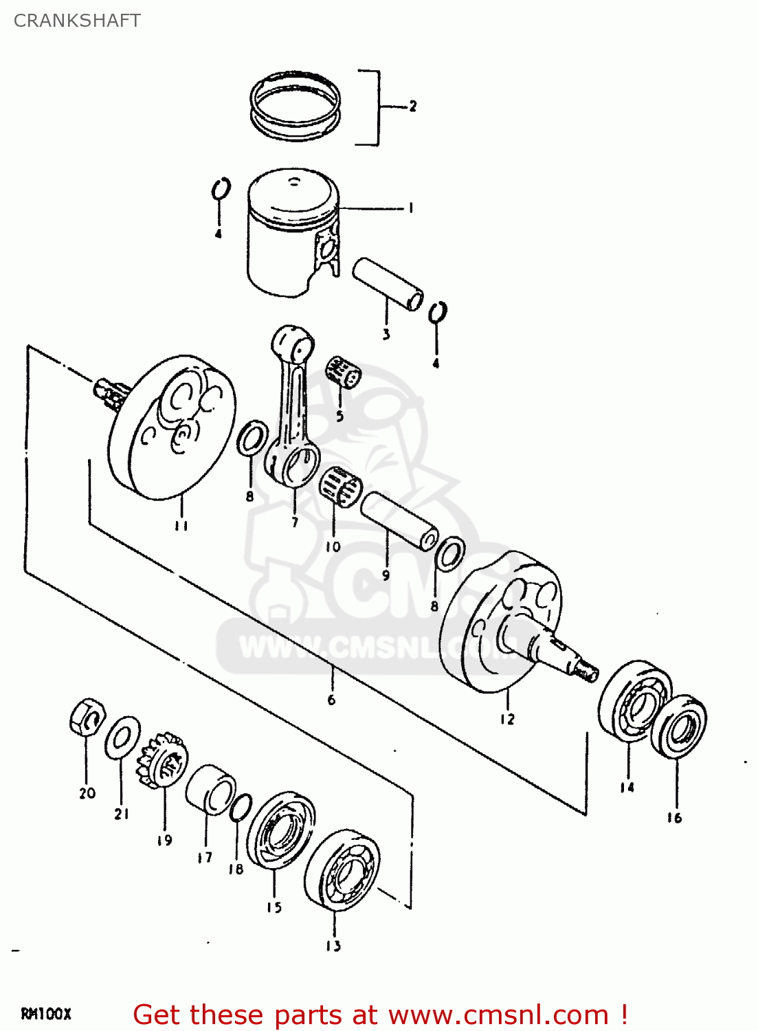 CRANKSHAFT RM100 1981 (X)