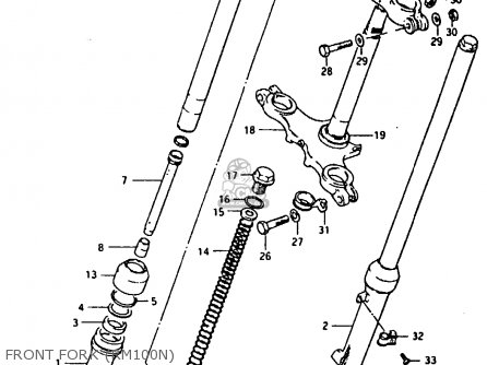FRONT FORK (RM100N) - RM100 1981 (X)