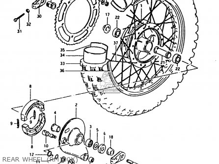 REAR WHEEL (RM100X) - RM100 1981 (X)