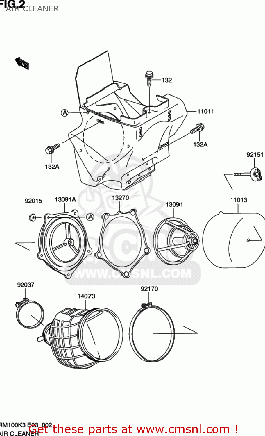 AIR CLEANER RM100 2003 (K3) USA (E03)