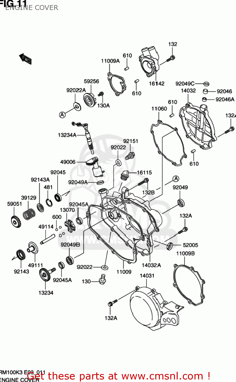 ENGINE COVER RM100 2003 (K3) USA (E03)