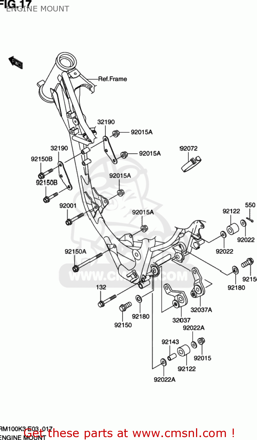 ENGINE MOUNT RM100 2003 (K3) USA (E03)
