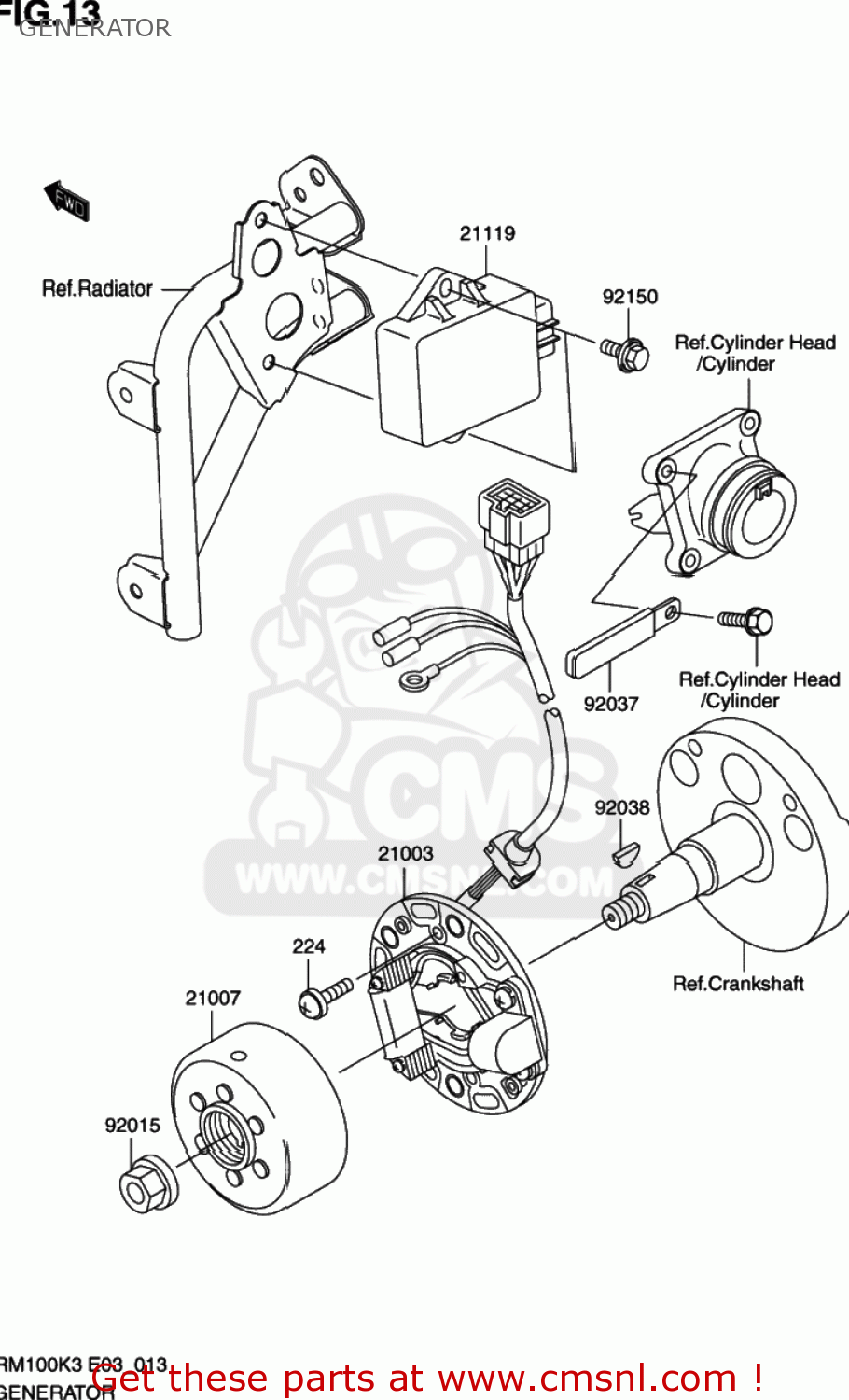GENERATOR RM100 2003 (K3) USA (E03)