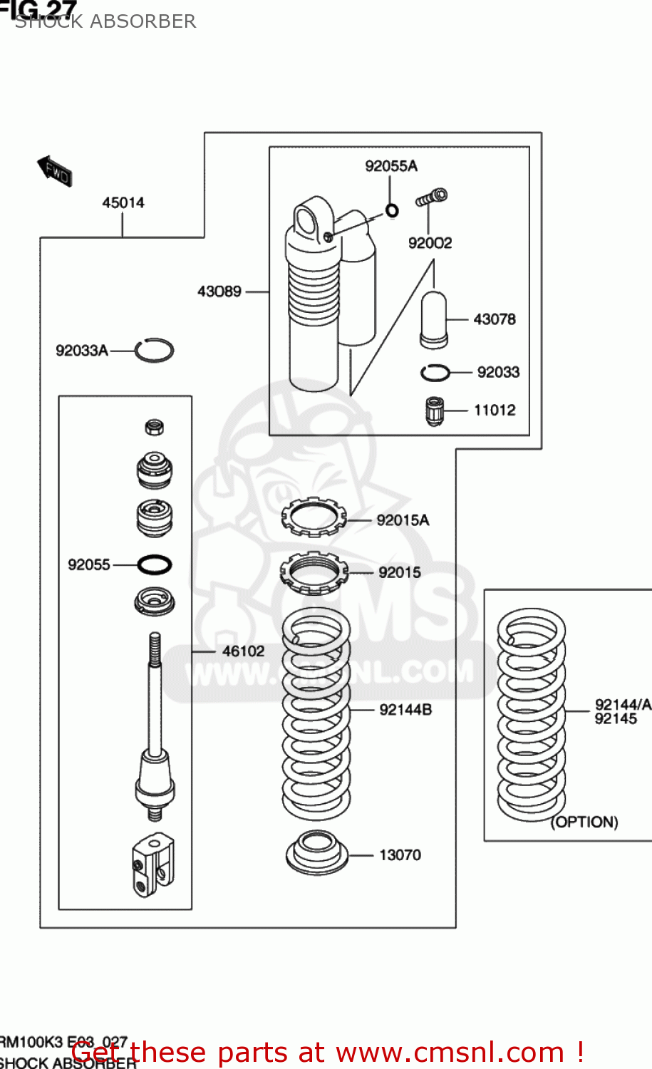 SHOCK ABSORBER RM100 2003 (K3) USA (E03)
