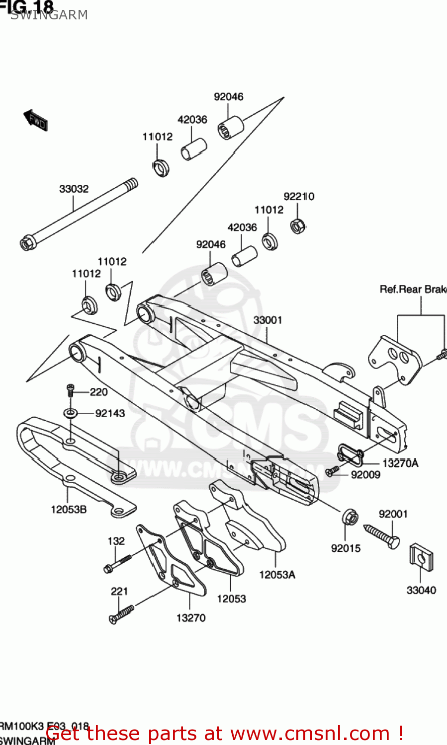 SWINGARM RM100 2003 (K3) USA (E03)