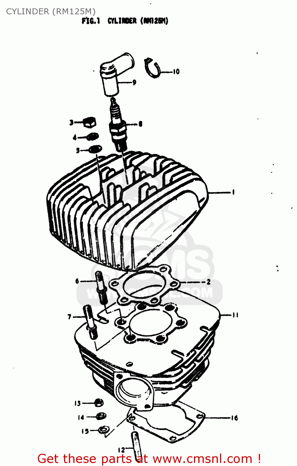 CYLINDER (RM125M) RM125 1975 (M) USA (E03)