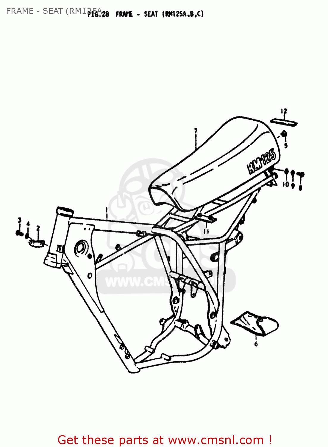FRAME - SEAT (RM125A RM125 1975 (M) USA (E03)