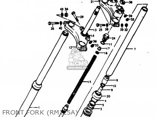 FRONT FORK (RM125A) - RM125 1975 (M) USA (E03)