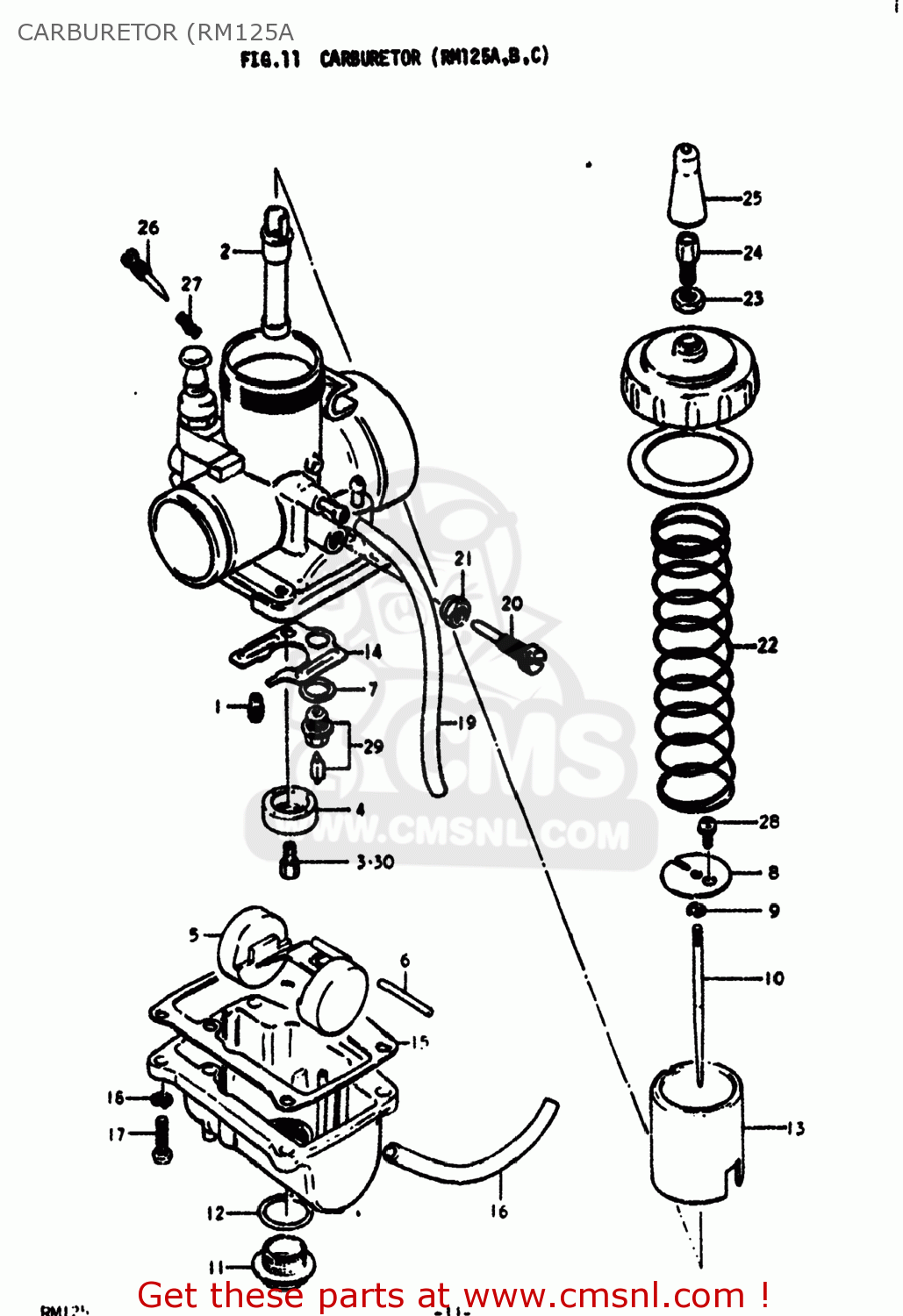 CARBURETOR (RM125A RM125 1976 (A) USA (E03)