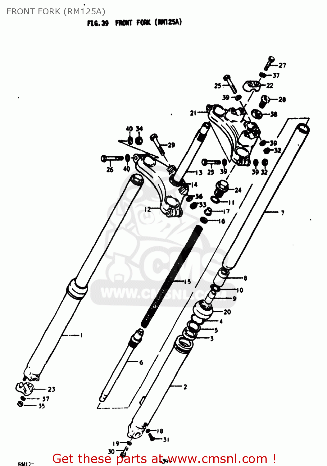 FRONT FORK (RM125A) RM125 1976 (A) USA (E03)