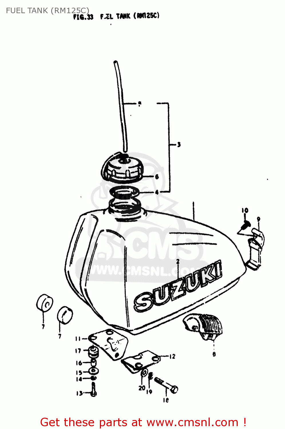 FUEL TANK (RM125C) RM125 1976 (A) USA (E03)