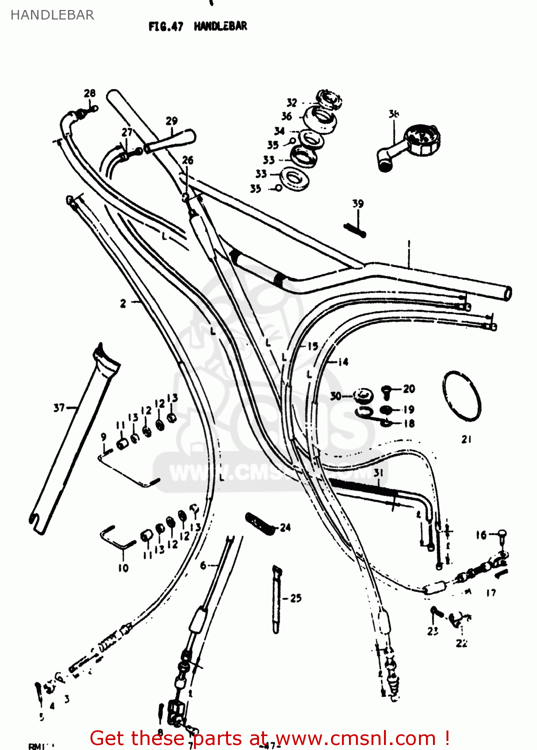 HANDLEBAR RM125 1976 (A) USA (E03)