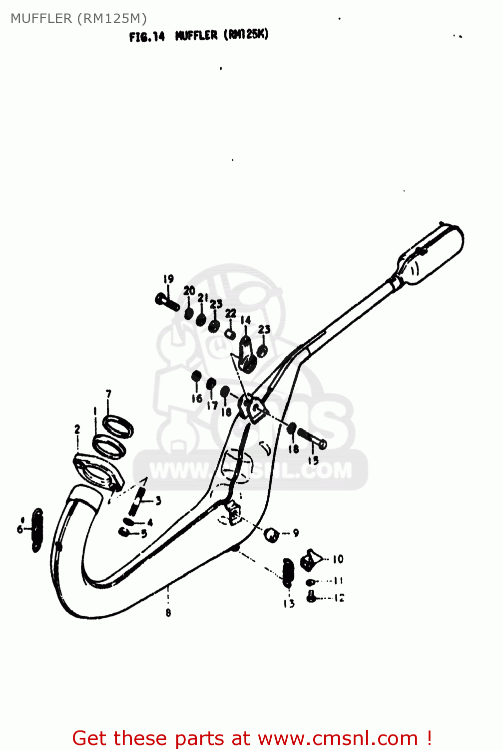 MUFFLER (RM125M) RM125 1976 (A) USA (E03)