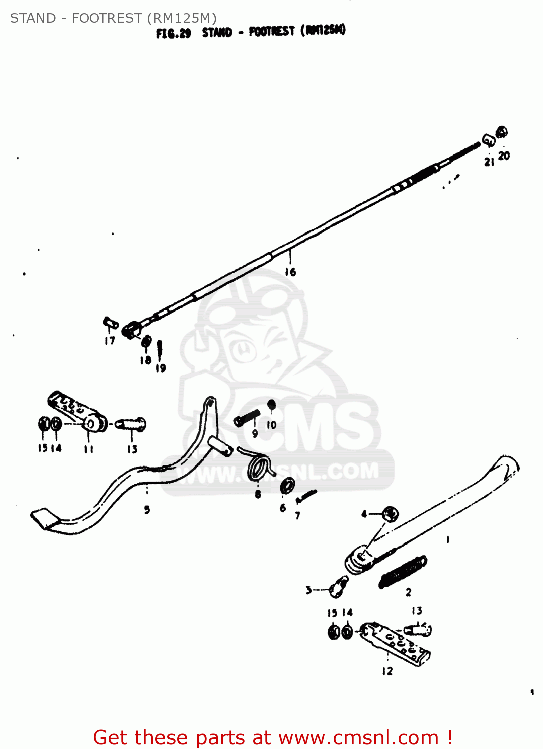 STAND - FOOTREST (RM125M) RM125 1976 (A) USA (E03)