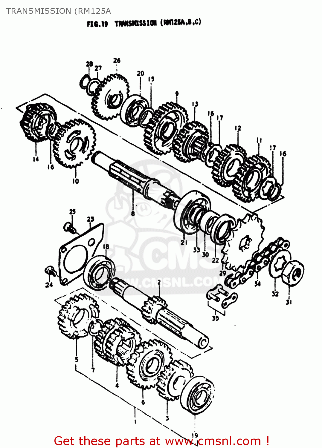 TRANSMISSION (RM125A RM125 1976 (A) USA (E03)