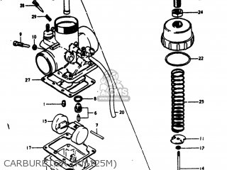 CARBURETOR (RM125M) - RM125 1976 (A) USA (E03)