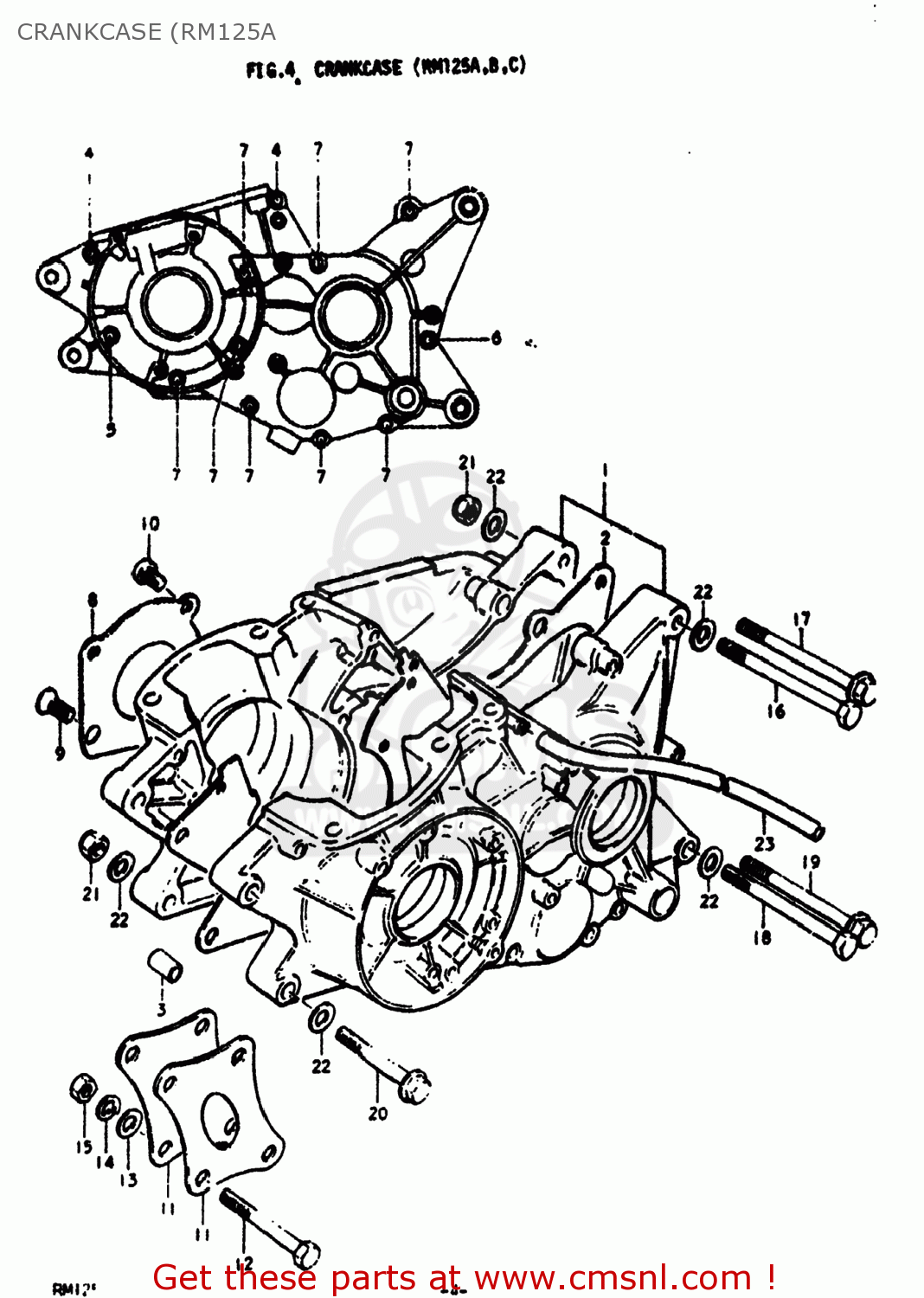 CRANKCASE (RM125A RM125 1977 (B) USA (E03)