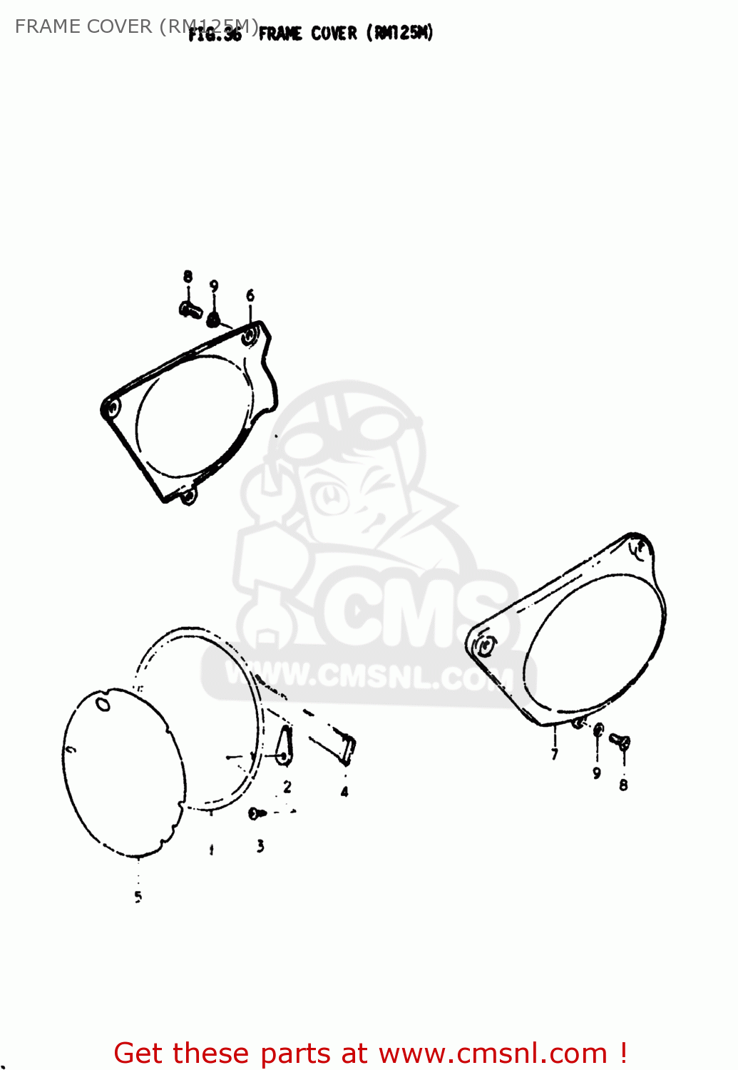 FRAME COVER (RM125M) RM125 1977 (B) USA (E03)