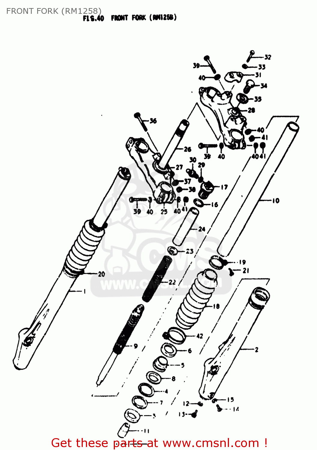 FRONT FORK (RM1258) RM125 1977 (B) USA (E03)