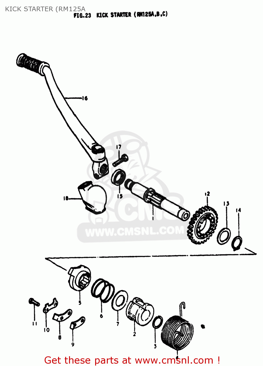 KICK STARTER (RM125A RM125 1977 (B) USA (E03)
