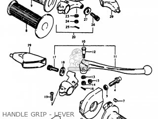 HANDLE GRIP - LEVER - RM125 1977 (B) USA (E03)