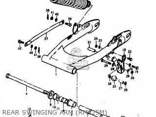 REAR SWINGING ARM (RM125M) - RM125 1977 (B) USA (E03)
