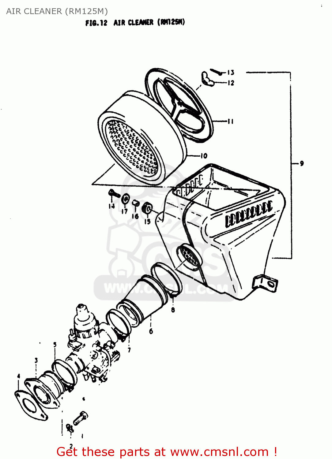 AIR CLEANER (RM125M) RM125 1978 (C) USA (E03)