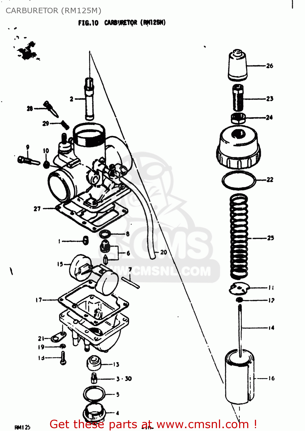 CARBURETOR (RM125M) RM125 1978 (C) USA (E03)