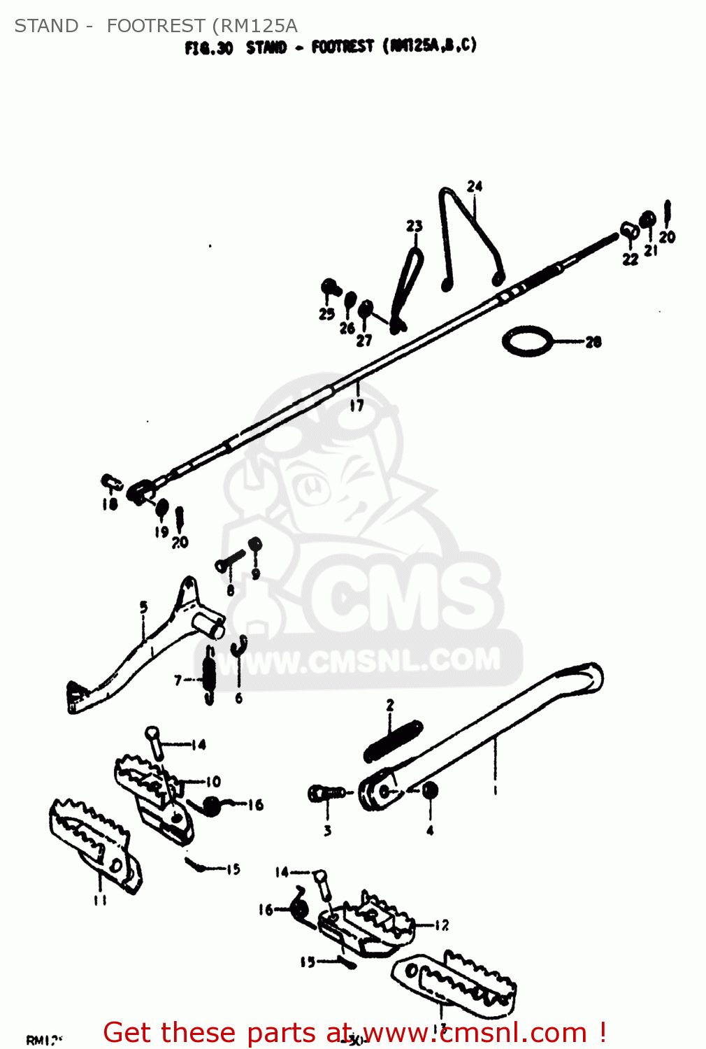 STAND -  FOOTREST (RM125A RM125 1978 (C) USA (E03)