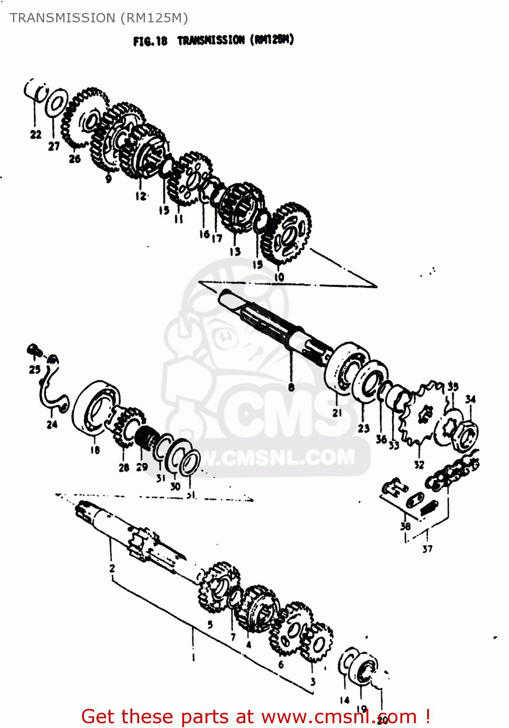 TRANSMISSION (RM125M) RM125 1978 (C) USA (E03)