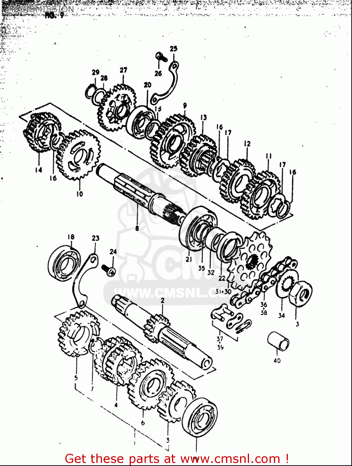 TRANSMISSION RM125 1979 1980 (N T) USA (E03)