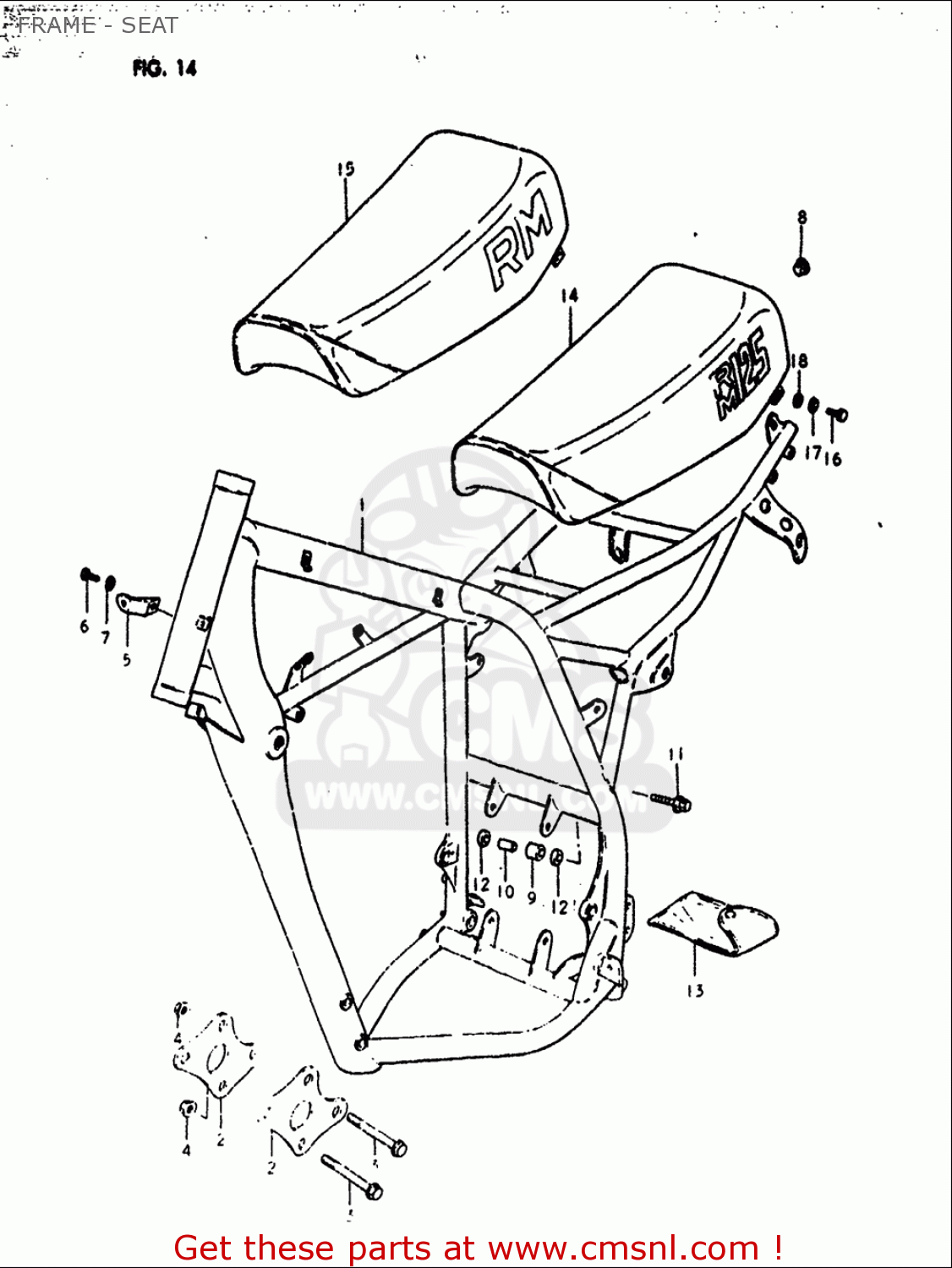 FRAME - SEAT RM125 1979 1980 (N T) USA (E03)