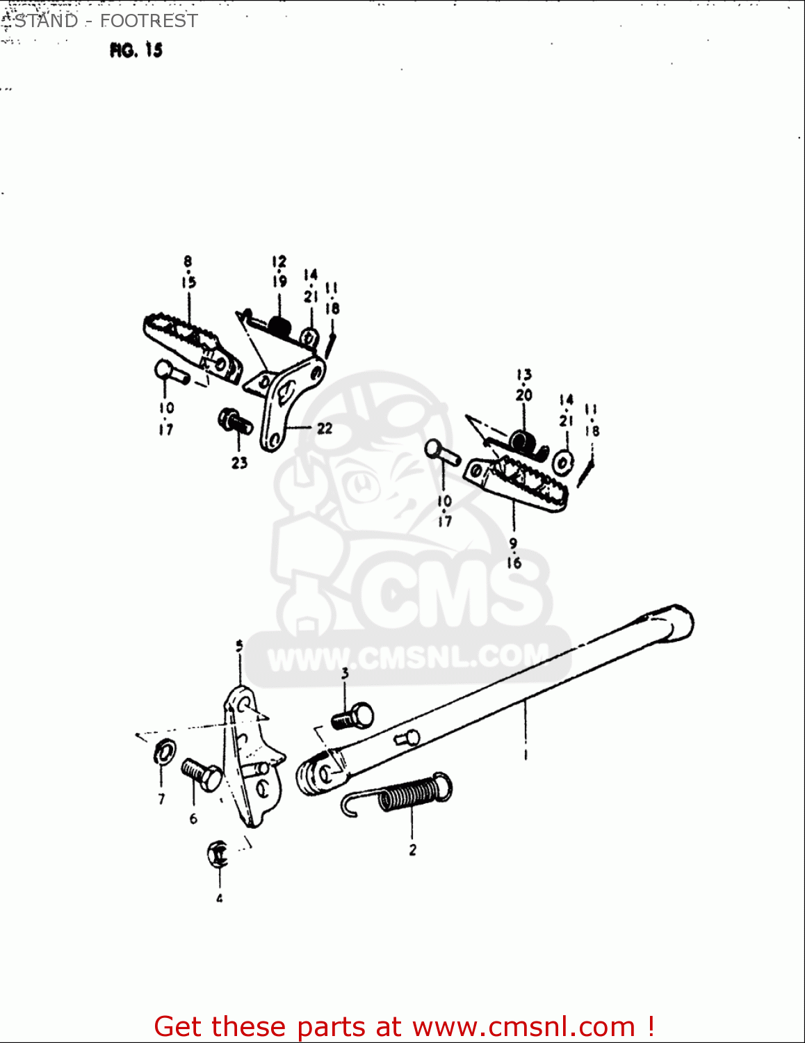 STAND - FOOTREST RM125 1979 1980 (N T) USA (E03)