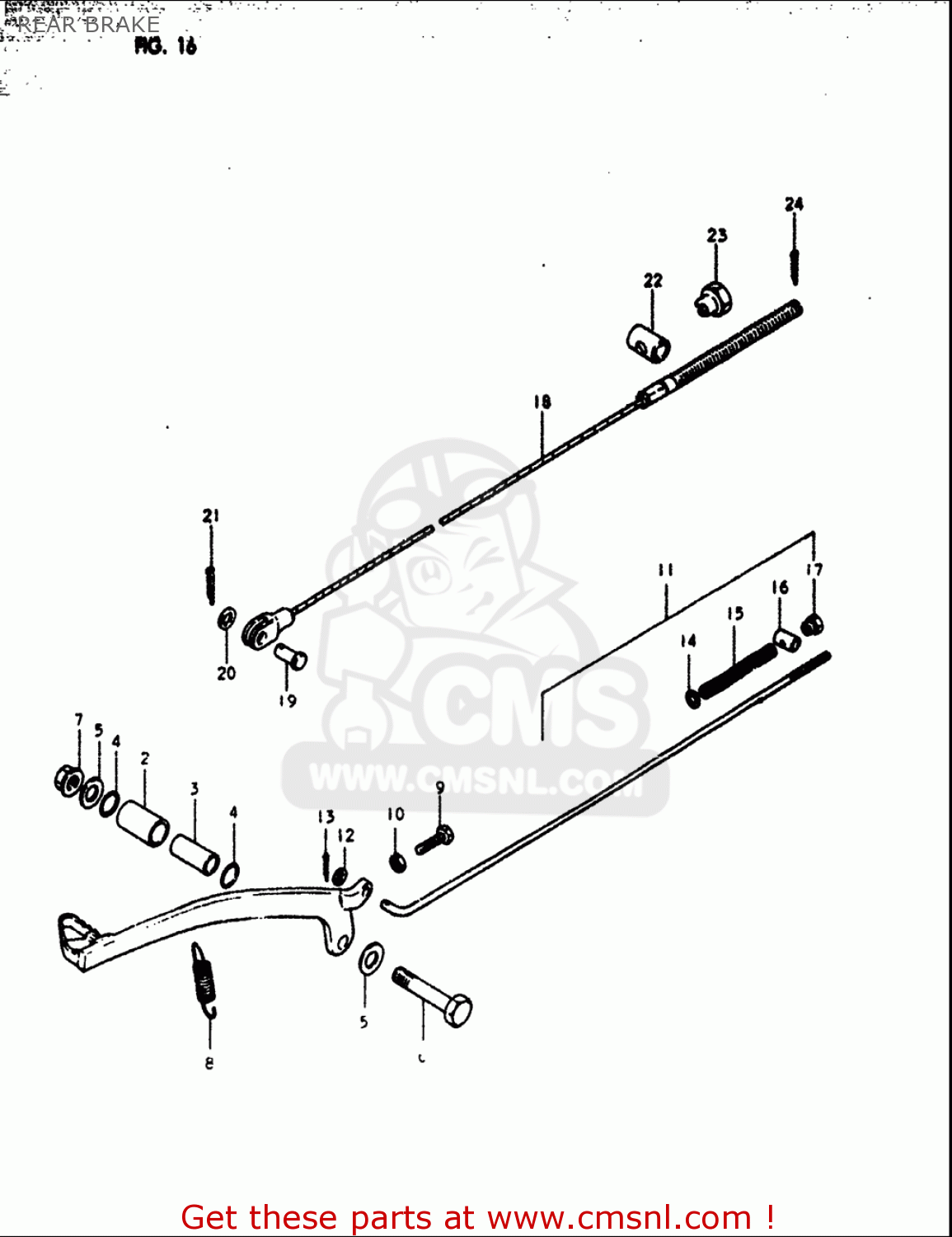 REAR BRAKE RM125 1979 1980 (N T) USA (E03)