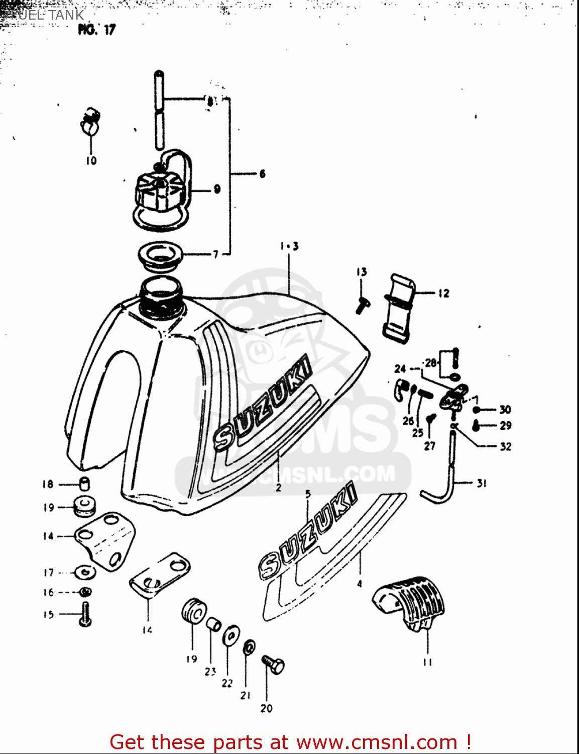 FUEL TANK RM125 1979 1980 (N T) USA (E03)