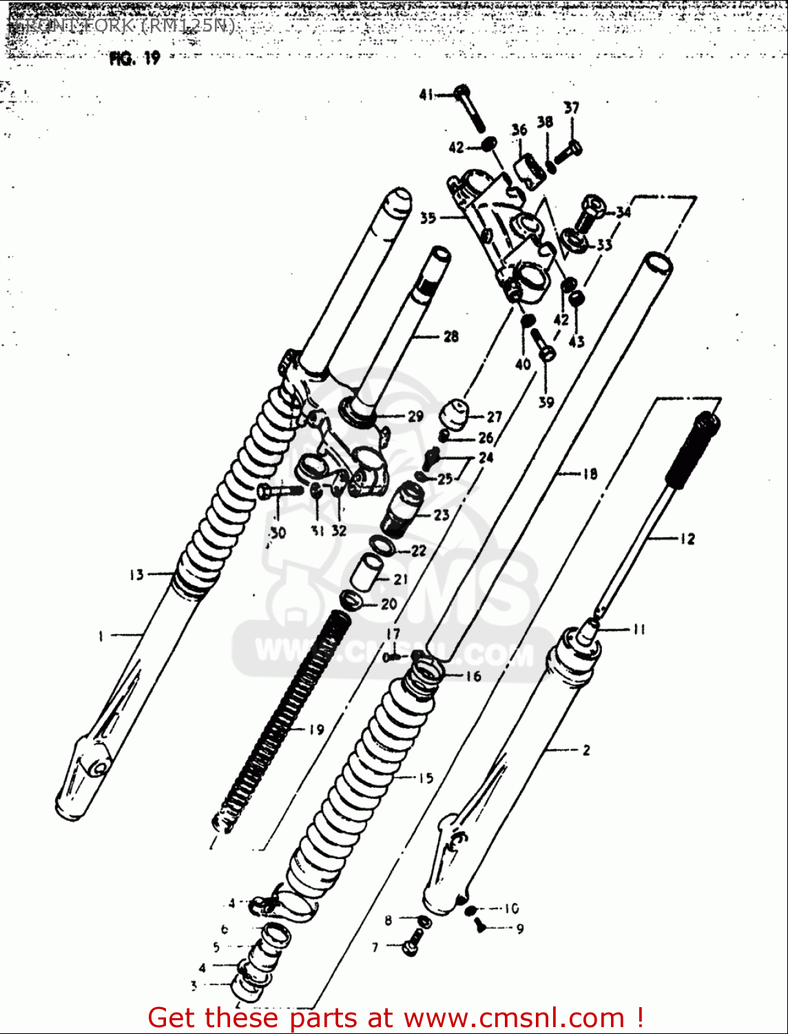 FRONT FORK (RM125N) RM125 1979 1980 (N T) USA (E03)