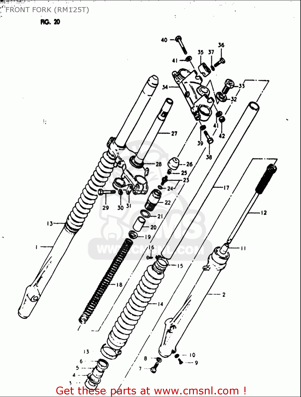 FRONT FORK (RM125T) RM125 1979 1980 (N T) USA (E03)