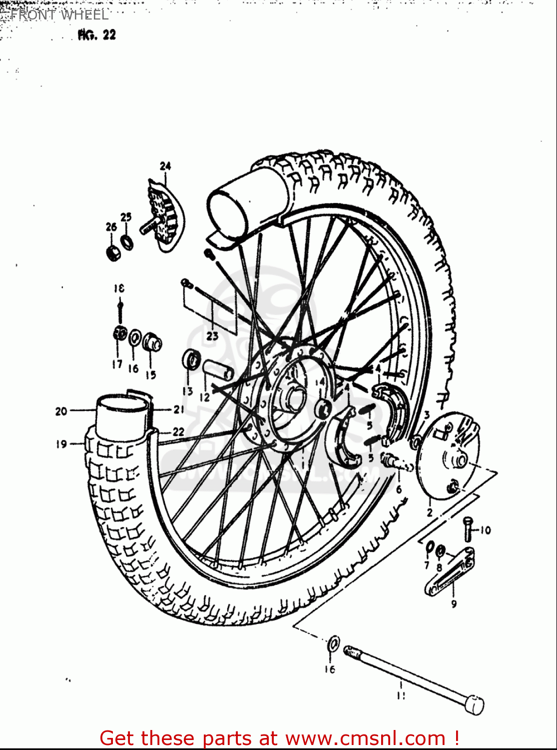 FRONT WHEEL RM125 1979 1980 (N T) USA (E03)