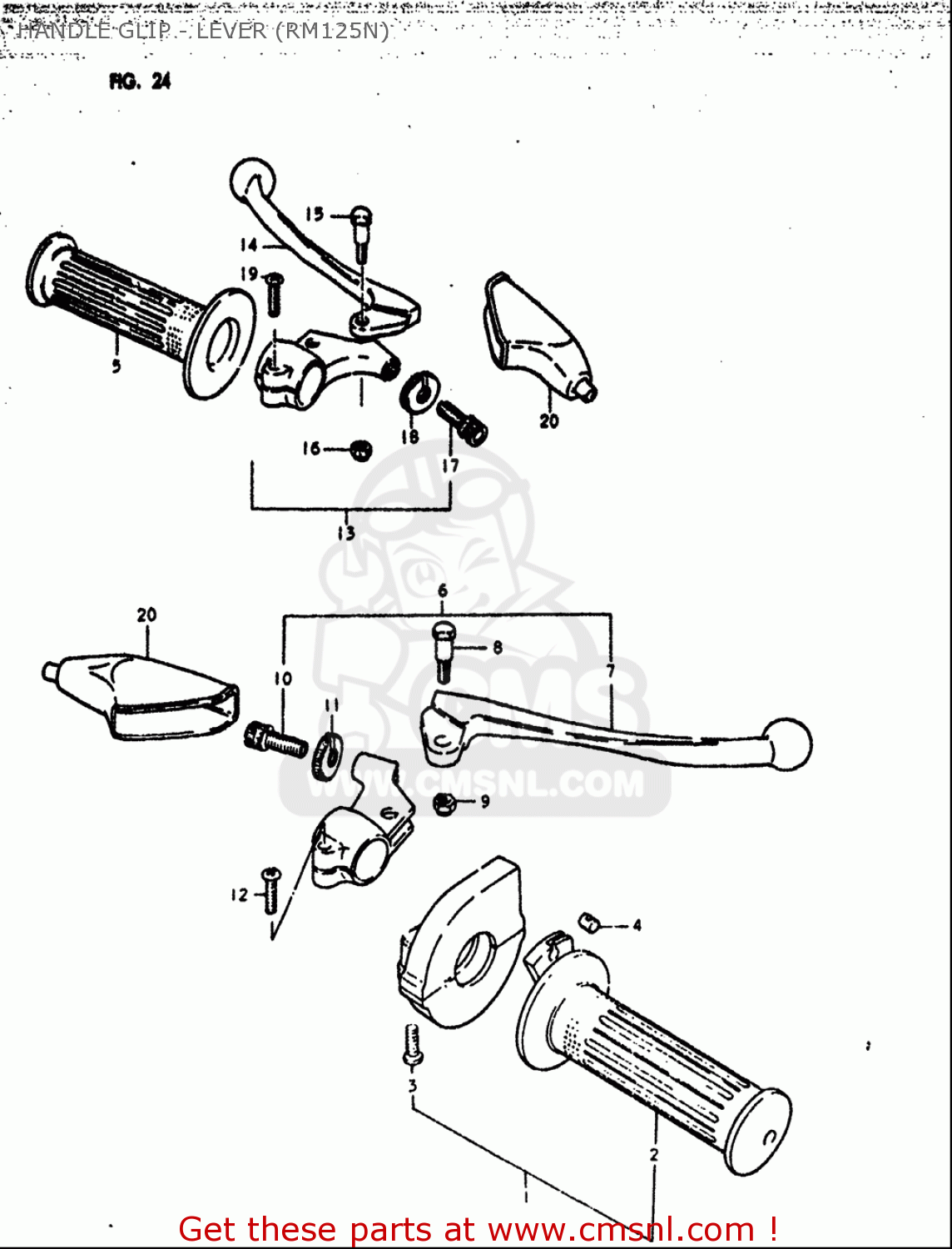HANDLE GLIP - LEVER (RM125N) RM125 1979 1980 (N T) USA (E03)