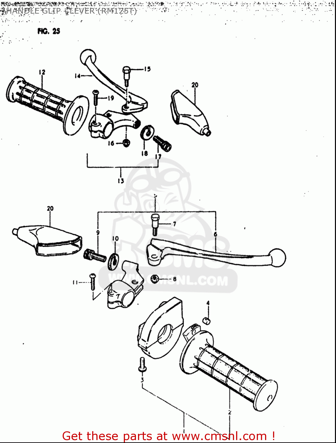 HANDLE GLIP - LEVER (RM125T) RM125 1979 1980 (N T) USA (E03)