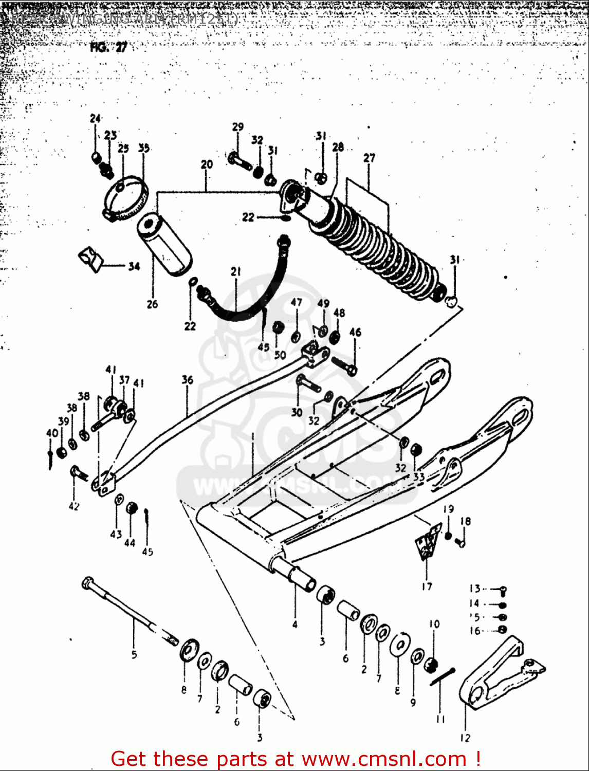 REAR SWINGING ARM (RM125T) RM125 1979 1980 (N T) USA (E03)