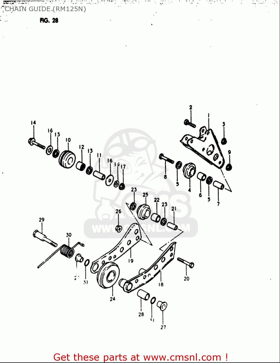 CHAIN GUIDE (RM125N) RM125 1979 1980 (N T) USA (E03)