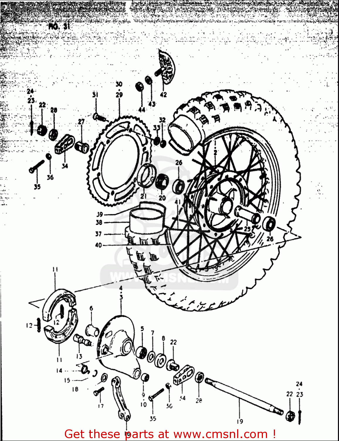REAR WHEEL RM125 1979 1980 (N T) USA (E03)