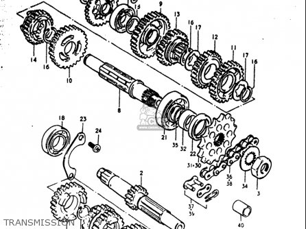 TRANSMISSION - RM125 1979 1980 (N T) USA (E03)